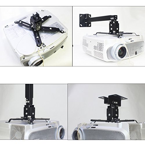 Drsn Universal Projector Ceiling Mount Adjustable Wall Mount Extendable Projector Mount White 16-25 inch 55lb Loading for LCD/DLP Ceiling Projector Epson Optoma Benq ViewSonic Black