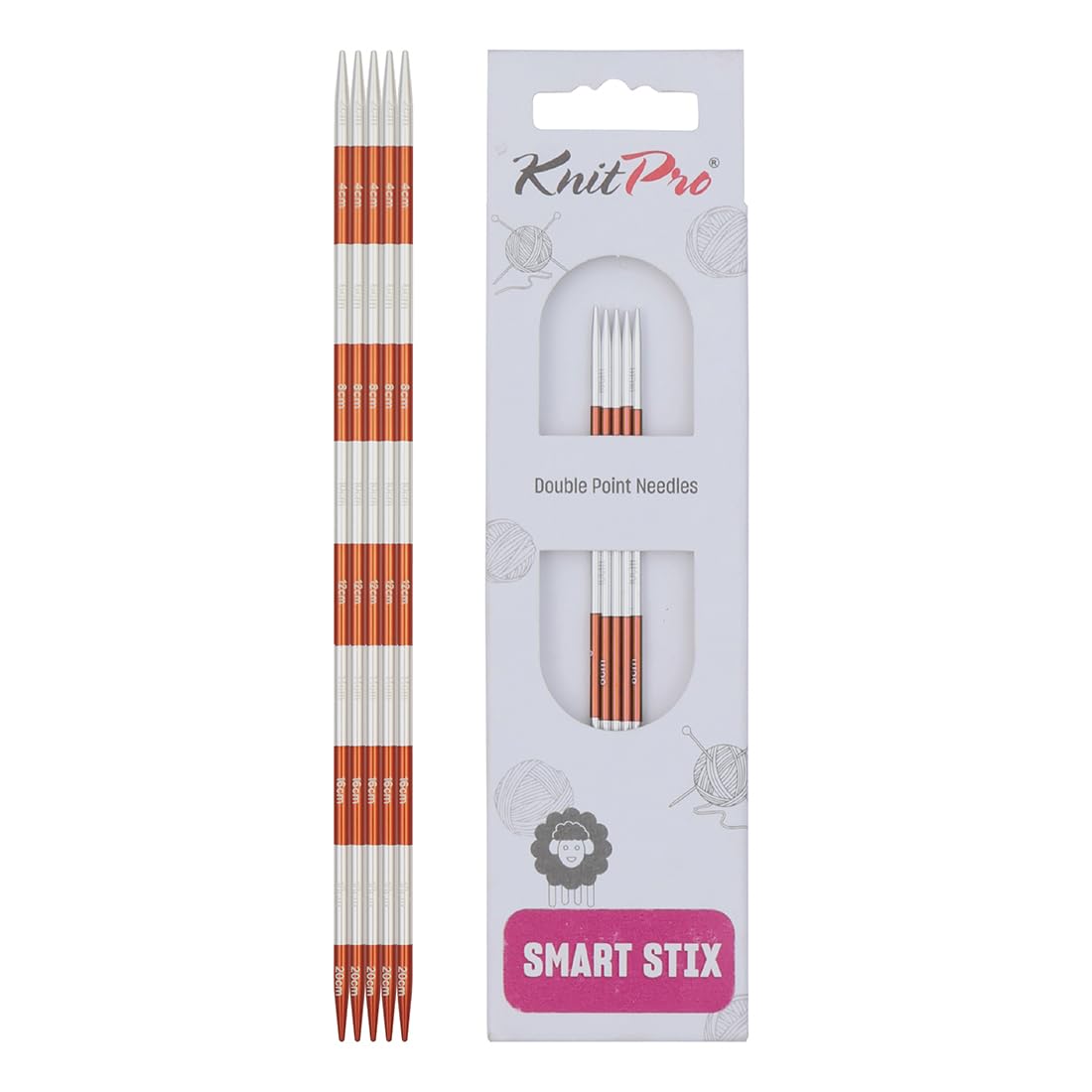KnitPro Smartstix Double Pointed Needles 8" (20cm) | 3.25mm