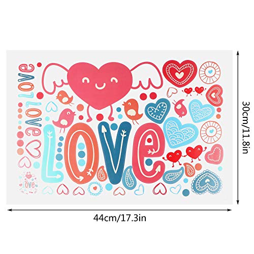 181 Pieces Valentine's Day Window Clings Wall Stickers Window Stickers Heart Stickers Decal Valentine's Day Patterns Window Stickers for Home Office Window Stickers Love Day Party Supplies,4 Sheets