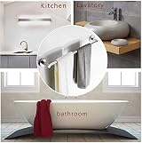FUKTSYSM Stainless Steel Towel Bar Rail 40 cm Round Towel Rack Silver view 3