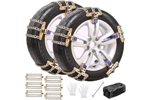 Snow Tire Chains, Universal Car Emergency Anti Slip Snow Chains, (6 Packs) Winter Security Tire Chains Tire Width 195-225mm(7
