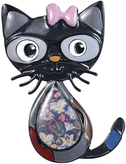 Zwlzq Broches Broche Gris Chat Mignon Bijoux Femmes Enfants Portant Une Caricature De Broche Email De Lunettes Pour Accessoires De Sacs A Dos Amazon Fr Sports Et Loisirs