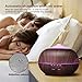 Arova 400ml Aromatherapy Essential Oil Diffuser , Cool Mist Air Humidifier , 4 Timer Setting , 7 Color Changing LED Lights, Auto Shut-off for Yoga Spa Office Home Dark Brown Wood Grain