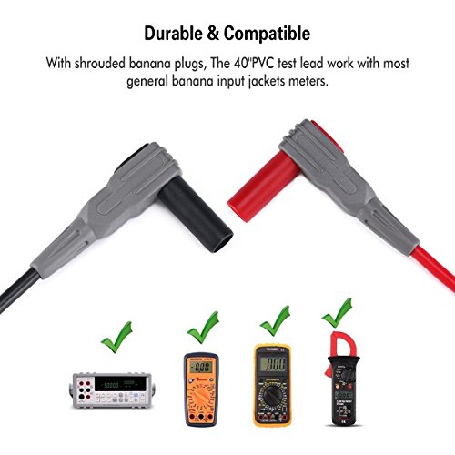 Multimeter Test Leads Kit,Digital Multimeter Test Kit Set of 15 With Crocodile Alligator Clips Lead Probe,Lead Extensions, Mini Hooks Accessory Kit