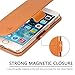 SHIELDON Genuine Wallet iPhone 6s Leather Case [Card Slot] [Flip] [Kickstand] Magnetic Closure Cover [Slim Fit] Carry-All Case Compatible with iPhone 6/6S - Brown