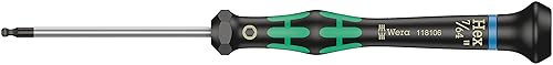 Wera 05118106001 Kraftform Micro 2052 Ballhead Hexagon Electronics Precision Screwdriver, 7/64" Head, 60mm Blade Length
