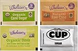 Wholesome Sugar Packet Variety - Organic Cane, Natural Raw Turbinado, Organic Stevia Zero Calorie Sweetener, By The Cup Sugar Packets - 50 Packets of Each (Pack of 200)