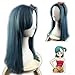 Xcoser Bulma Wig Dragon Ball Cosplay Bulma Costume Wig for Halloween Party