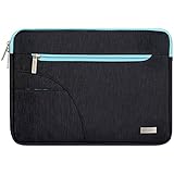 Mosiso Polyester Fabric Laptop Sleeve Carrying Case Cover Protective Bag Only for 12-Inch New Macbook with Retina Display, Black &amp; Hot Blue