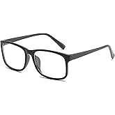 HUIHUIKK Nearsighted Oversize Myopia Glasses Everyday Use Mens Womens Black Distance Glasses (NOT READING GLASSES)