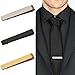 Men Tie Bar Clip Silver, Black, Gold Wedding Business,Pack of 3 in Gift Box