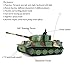 Tank Model Kit, Giveme5 German Tiger I Panzer Tank Diecast with Remote Control, Battery, Light, Sound, Rotating Turret and Recoil Action When Cannon Artillery Shoots, Mini 1:72 Scale, Dark green