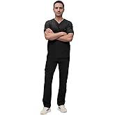 Monarch Uniforms Men's Scrub Set V-Neck Scrub Sets with Nine Large Pockets