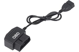 Universal Dash Cam Hardwire Kit OBD Power Cable 48cm/18.9in with Low Voltage Protection, Acc Mode and Switch Button for Camer