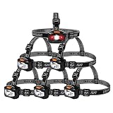 EverBrite 6-pack Headlamp LED 150 Lumens Battery Operated Super Bright with 2 Red Lights AAA Batteries Included