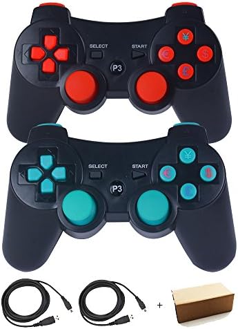 Kepisa Wireless Bluetooth Controller For PS3 Double Shock - Bundled with USB charge cord (BlackOrange and BlackBlue)