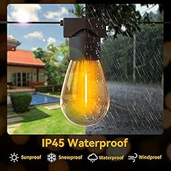 MOFFE 50FT Outdoor String Lights with 16 S14 Edison