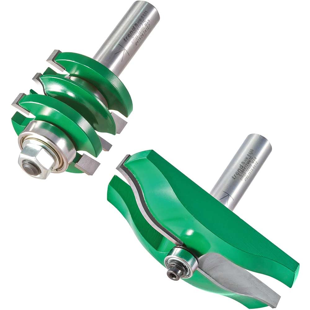 Trend CraftPro Panel Door Router Cutter Set, 1/2 Inch Shank Including Easyset Profile Scriber & Panel Raiser Cutter, Set of 2, TCT, CR/PDS2X1/2TC