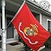Double-Sided US Marine Corps Flag 3x5 for Outdoor - All Weather USMC Flag with Magnificent Embroidery - UV Protected - Brass Grommets - Comes with Bonus Car Sticker