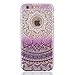 iPhone 6s Case, iphone 6 4.7 case, LTWS Tribal Mandala Flower Pattern Clear Transparent Flexible Grip Protective TPU Soft Case Rubber Silicone Skin Cover For iPhone 6S 4.7 inch (Purple)