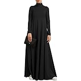 Apvirdy Maxi Dresses for Women 2025 Long Sleeve T Shirt Dress Long Flowy High Neck Dress with Pockets