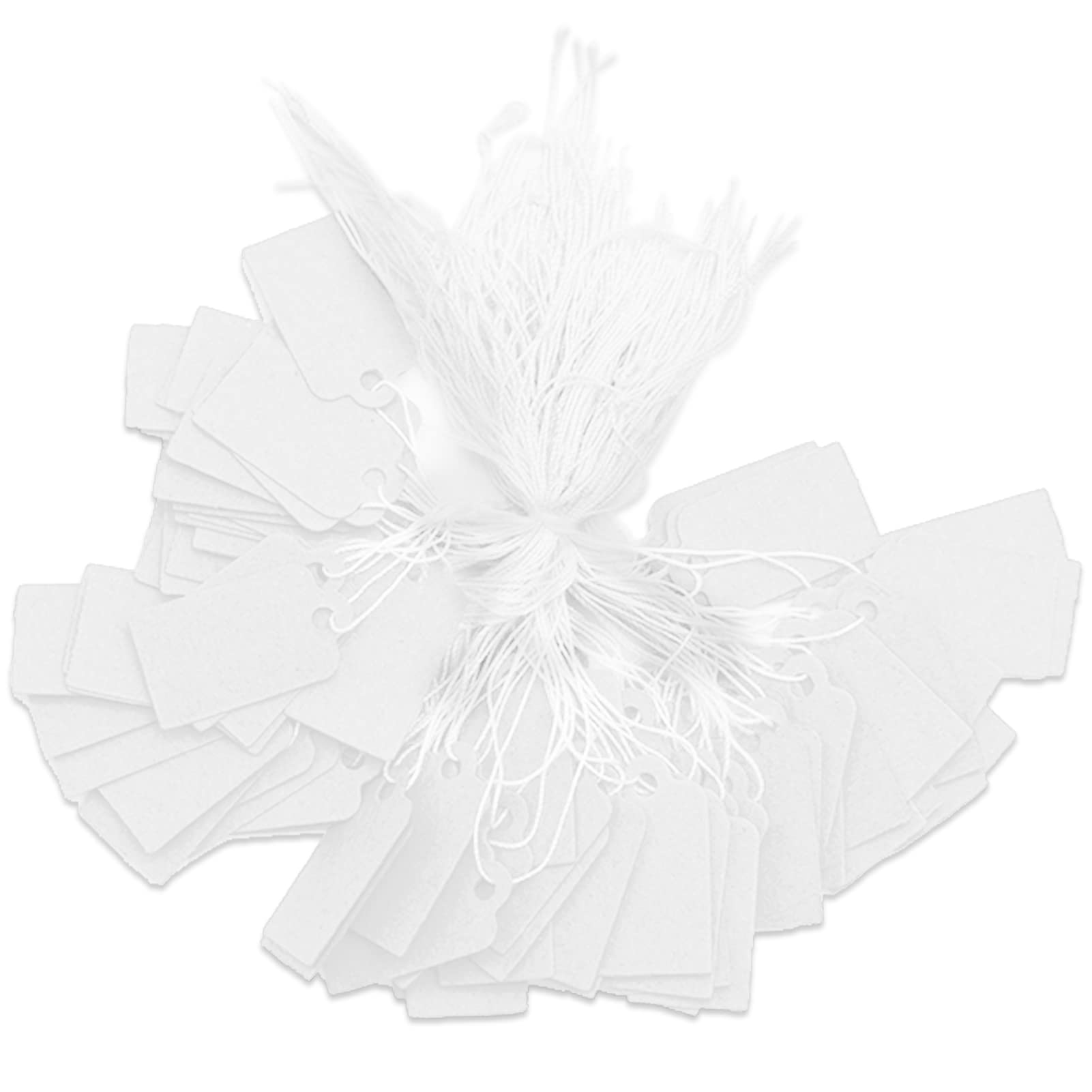 500 Pieces Jewelry Price Tags, White Strung Tags Paper Marking Tags Clothing Display Tag Price Labels with String(23.0 x 13.0 mm)