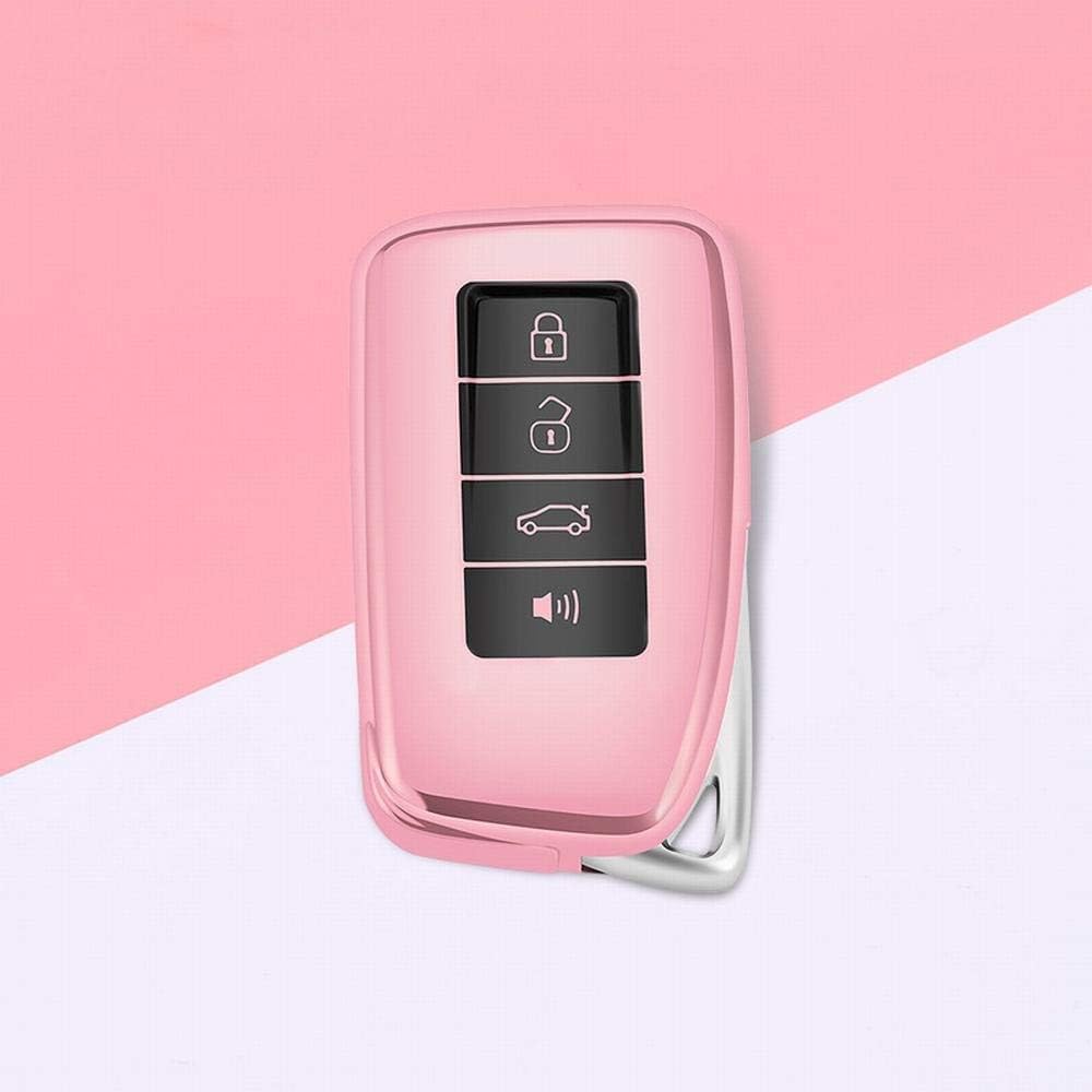 KAILLEET YY6 For Lexus Key Fob Cover Full Protection Key Fob Case with Key Chain Compatible with Keyless Remote Control Smart Lexus Nx200 Nx300 Es250 Key Series (Color : Pink, Design : 1)