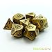 Bescon Brass Solid Metal Polyhedral D&D Dice Set of 7 Copper Metal RPG Role Playing Game Dice 7pcs Set