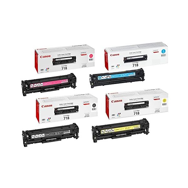Original Canon I-Sensys 718 Tonerkartuschen-Pack, Cyan, Magenta, Gelb, Schwarz, Lasertonerkartuschen, 2660B002/2662B005/2659B002/2661B002 Für LBP7200Cdn / MFC8330 / LBP8350CDN – Braune Box
