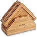 VonShef Jigsaw Platter Cheese Board with Display Stand, Natural Bamboo Wooden Charcuterie and Meat Serving Boards, 4 Connecting Coaster Plates Included, H6 X W6 X D0.5 Inches
