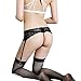 LIXFDT Women's Lace Garter Belt Adjustable Suspender Belt for Stockings (Black)