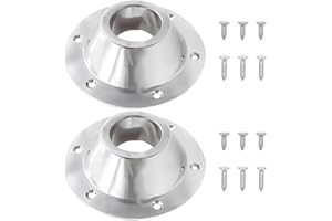 Bittwee 2PCS RV Table Base Mount, Aluminum Camper Pedestal Table Base Flange Leg Mount Flush, Table Floor Mounting Base Plate with 6 Mounting Holes Including Mounting Screws, Universal Fit