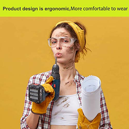 SuperMore Anti-Fog Safety Glasses Clear Lens Wide Frame Eye Protection for Construction Yard Work Lawn Mowing Laboratory Classroom Lab Chemical Splash