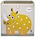 3 Sprouts Toy Storage Organizer: Toy Box Cube Organizer for Playroom, Nursery - Foldable Storage Bin - Rhino