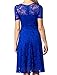 Aonour AR8006 Women's Vintage Floral Lace Elegant Cocktail Formal Swing Dress with Short Sleeve RoyalBlue L