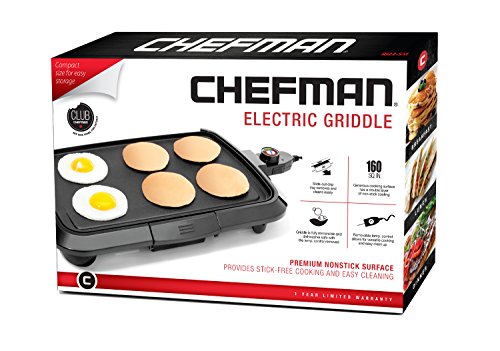 image for Chefman Electric Griddle, Fully Immersible and Dishwasher Safe Feature