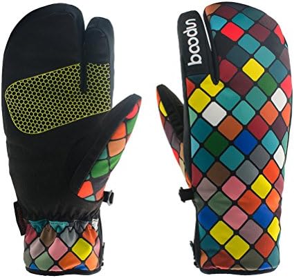 Miria Women's Winter Waterproof Insulated Thick Fleeced Lined Buckle Adjust Snowboard Ski Glove Mitten