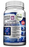 Megajoint 4X Quadruple Joint Relief Formula - Daily Glucosamine, Chondroitin, MSM, and Collagen Pills For Maximum Joint Pain Relief - Unique Daily Formula Includes Collagen And Natural Sulfates