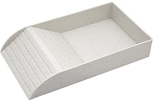 MACGOAL Reptile Tortoise Turtle Feeding Dish with Ramp and Basking Platform Reptile Tortoise Food and Water Bowl Reptile Pool with Ramp (Granite Texture)