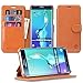 Galaxy S6 Edge Plus Case, SHIELDON Genuine Leather Galaxy S6 Edge Plus Wallet Case [Card Slot] [Magnetic Flap] Folio Case Cover with Stand for Samsung Galaxy S6 Edge Plus - Brown