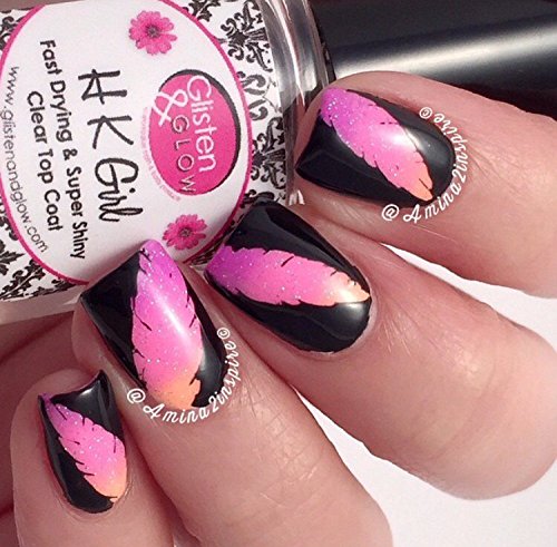 Original Feather Nail Vinyls By Twinkled T - 1 Sheet of 48 Vinyls