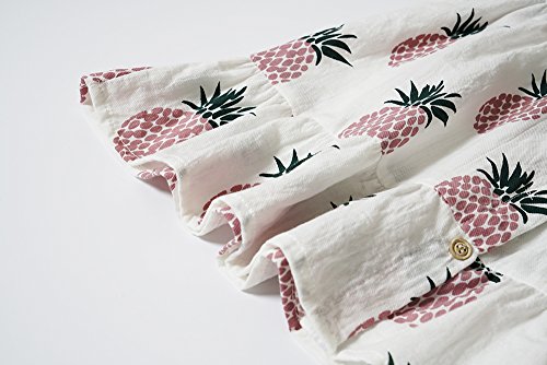 Peony Baby Toddler Girls Dresses Summer Sundress Pineapple Prints Organic 18m-6T (2-3Year(3T), Pink)