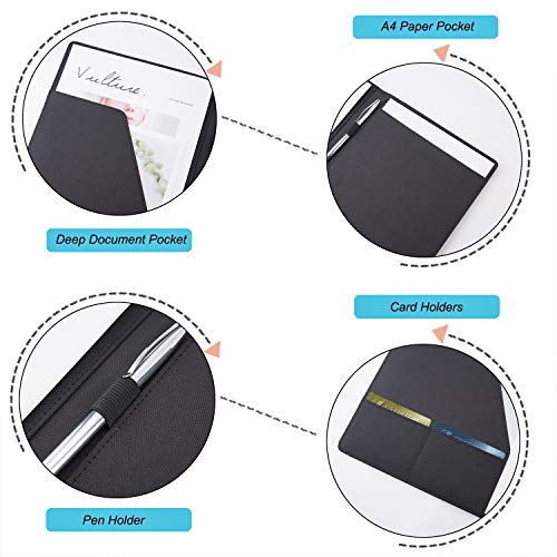Padfolio Portfolio Folder with Letter Size Writing Pad - Professional Business Interview Resume Padfolio with Waterproof Fabric Cover - Thumbnail 3