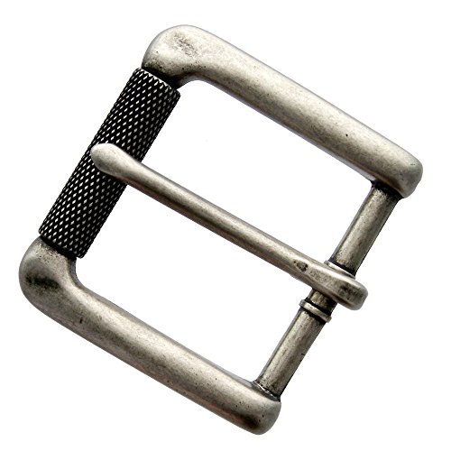 Antiqued Nickel Finish Single Prong Roller Replacement Belt Buckle, Fits 1-3/8