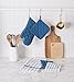 DII Basic Terry Collection 100% Cotton Quilted, Oven Mitt, Blue, 2 Piece