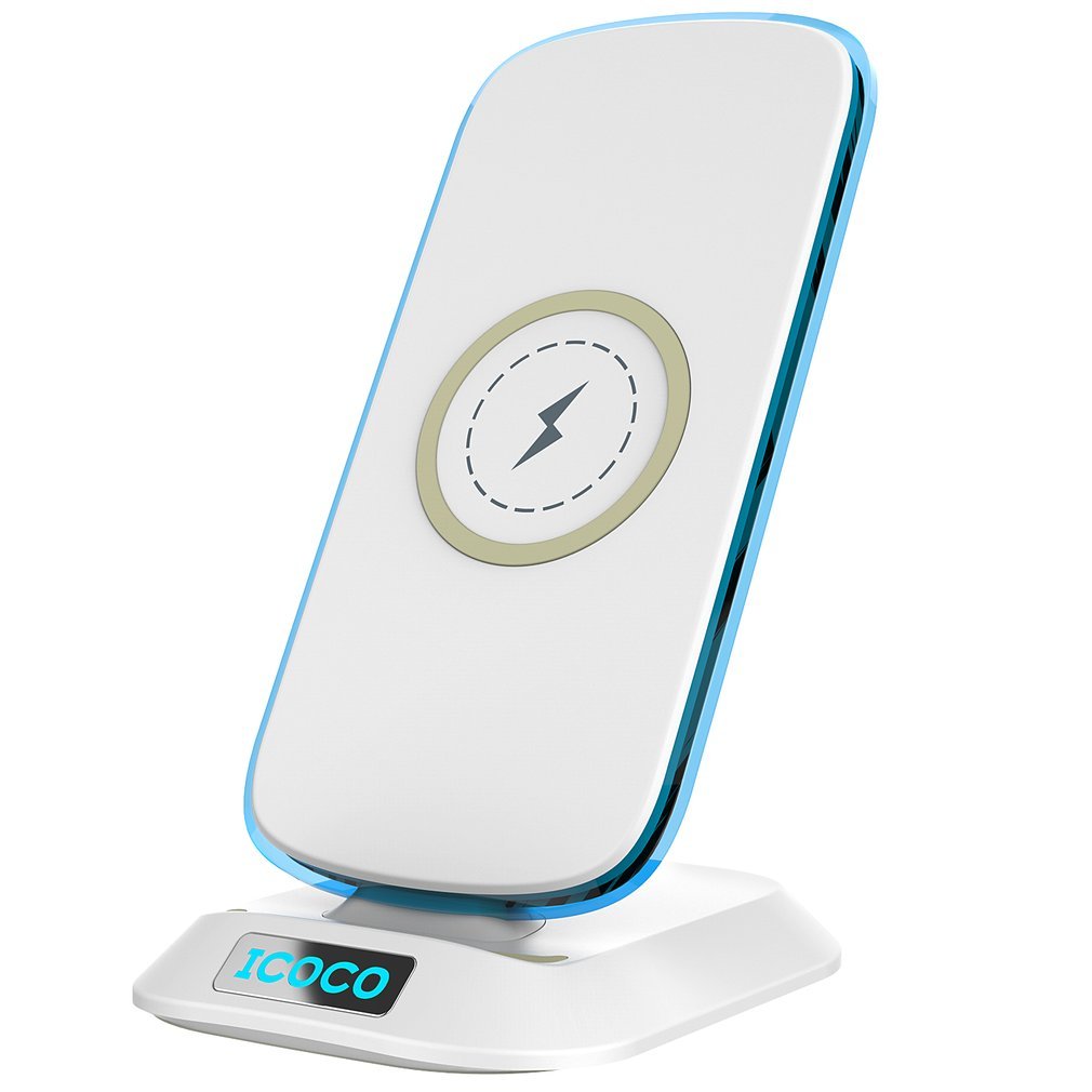 Caricatore Wireless, MIGVELA Caricabatterie Wireless con LED Indicatore per iPhone 8/8Plus/X, Samsung S8/S8 Plus, Note 8, S7 Edge, S6/S6 Edge, Lumia 950 (Bianco)