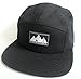 CacheAlaska Panel Hat - Flat Brim Baseball Cap with Snapback Buckel for Men and Women - Black