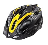Urparcel Cycling Bicycle Adult Bike Safe Helmet Carbon Hat With Visor 19 Holes Yellow