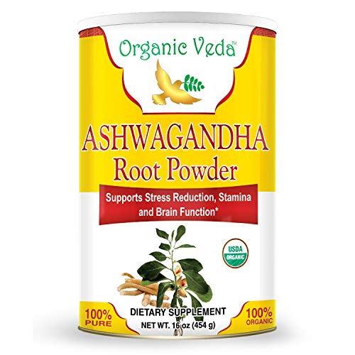 Organic Veda USDA Certified Organic Ashwagandha Root Powder, 1 lb
