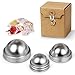 SEILANC Bath Bomb Mold, Metal Bath Bomb Mold Set, 12 Pcs 3 Sizes with Baking Stickers, Large & Small Bath Bomb Molds, DIY Metal Bath Bomb Mold Fits for Crafting Your Bath Homemade